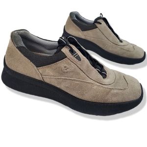 Ecco Soft Suede Leather Comfort Shoes Size 9 Womens 40 EU Beige CLEAN